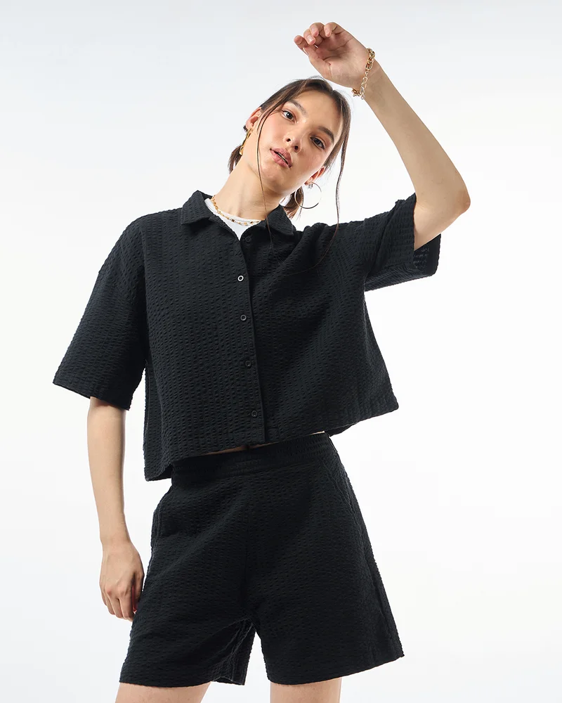 bewakoof Women's Black Oversized Co-ordinates
